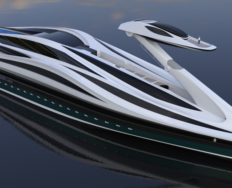 swan shaped yacht