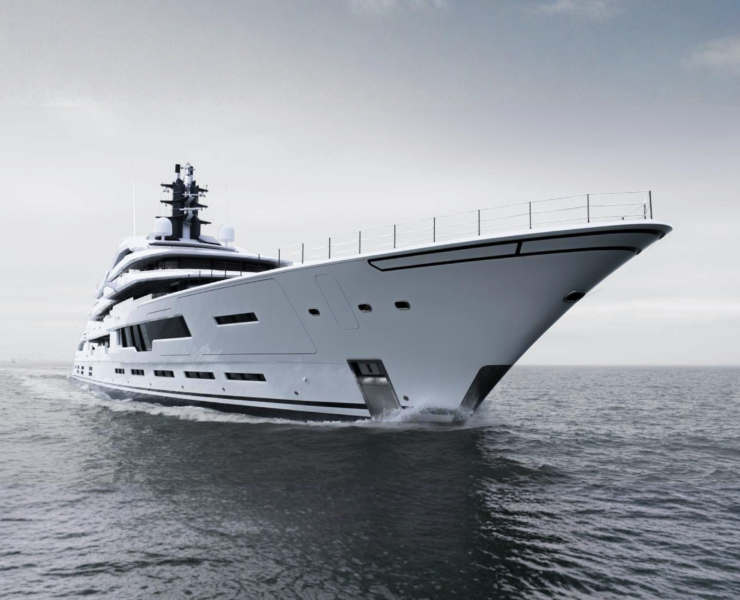Tanzanite 120m Amels superyacht bow view underway at sea