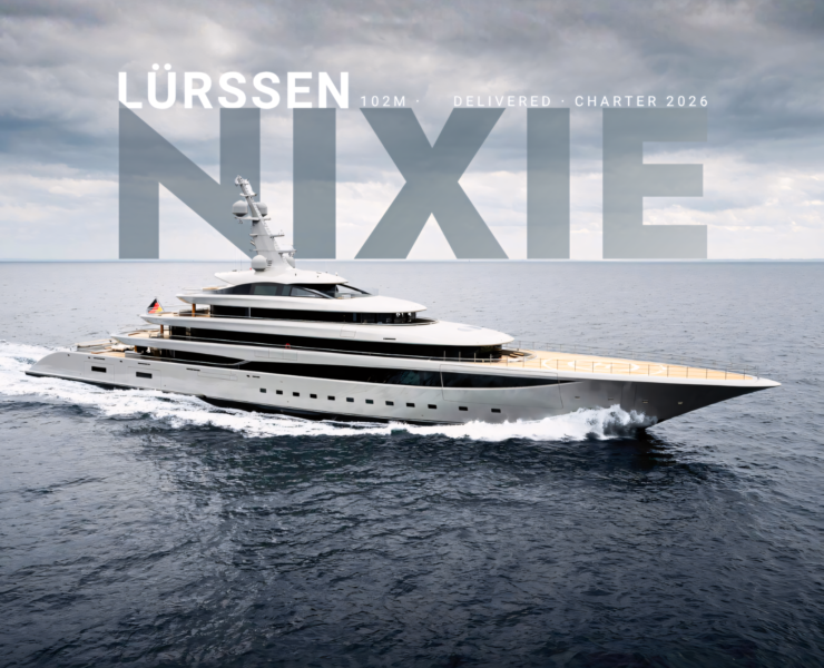 Nixie Lürssen superyacht 102m underway at sea delivered 2026